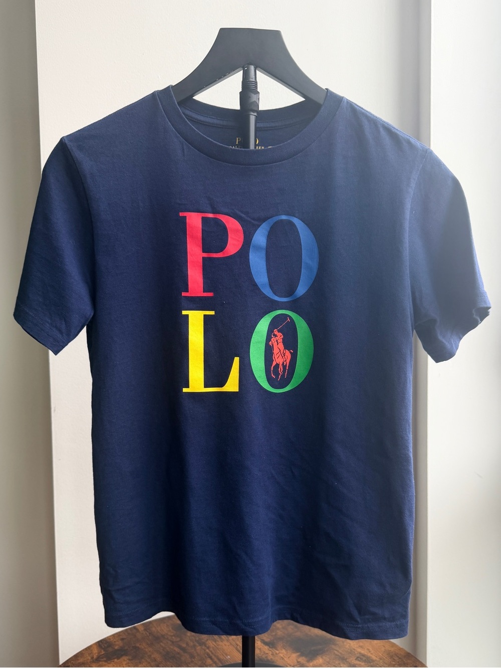 Polo Ralph Lauren Boys M 10–12 Navy Multicolor Logo Graphic T-Shirt